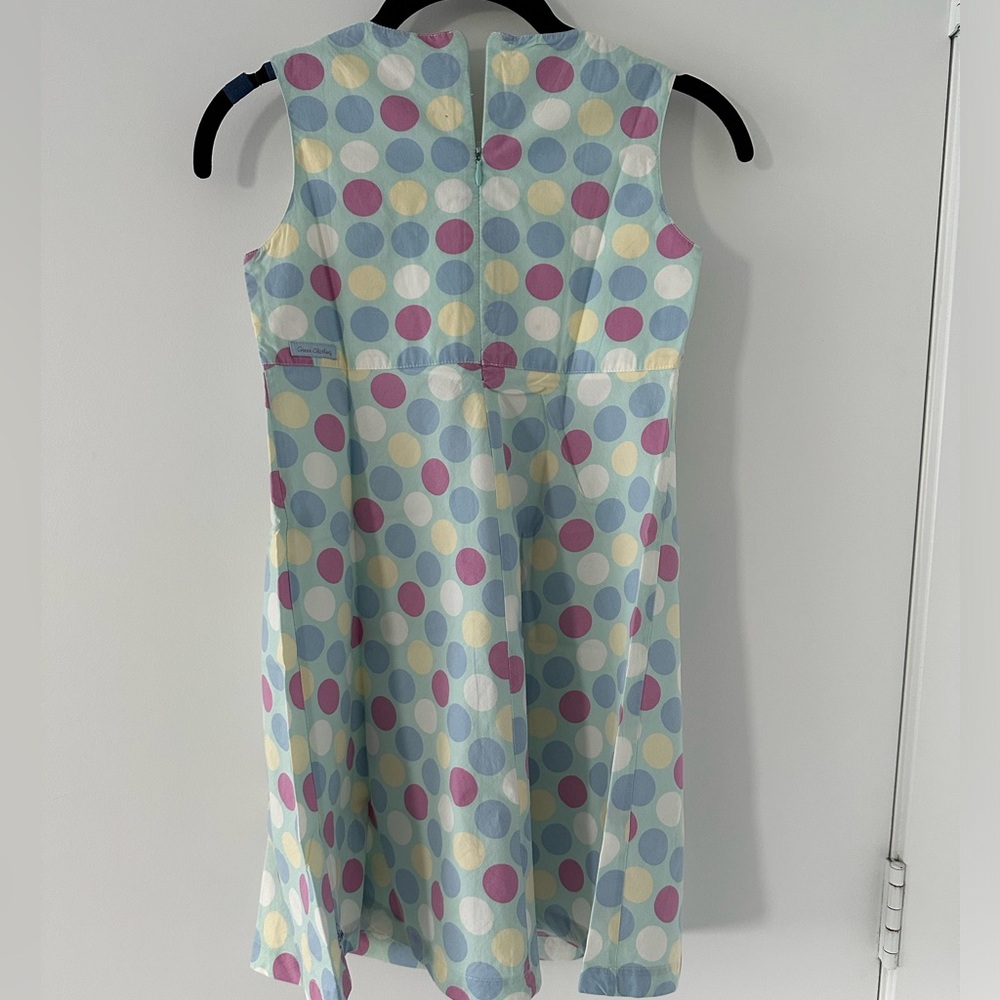Blue Dress with colorful polka dots - Green by Missako - Picture 3 of 7